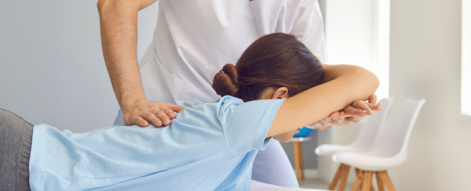 Chiropractor assessing a patient for chronic sciatica chiropractic care in Silver Spring.